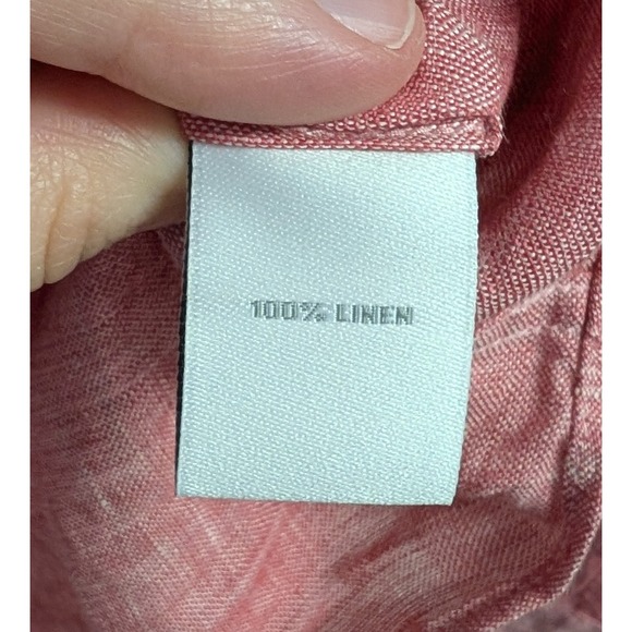 Murano Baird McNutt V Neck Button Front Shirt 100% Linen Brick Red XXL - Picture 8 of 8